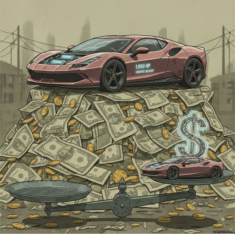 Ferrari's Electric Car Has 1,050 Horsepower and Weighs a Humvee. The Real Number Is the Price.